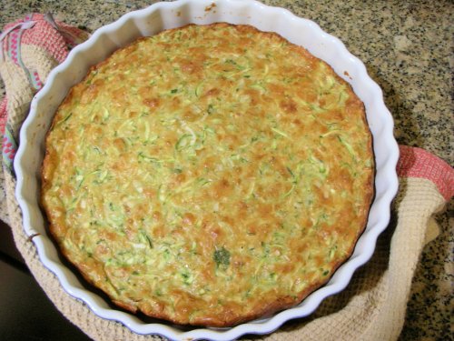 zucchini and raclette tart from above